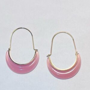 Pink & Gold Tone Fashion Earrings